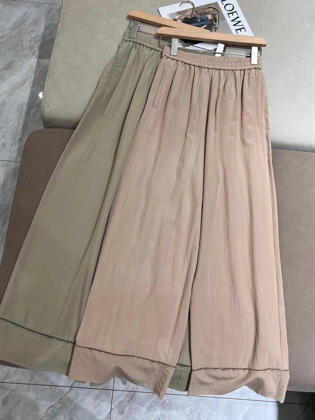 

Spring high quality wide leg casual trousers