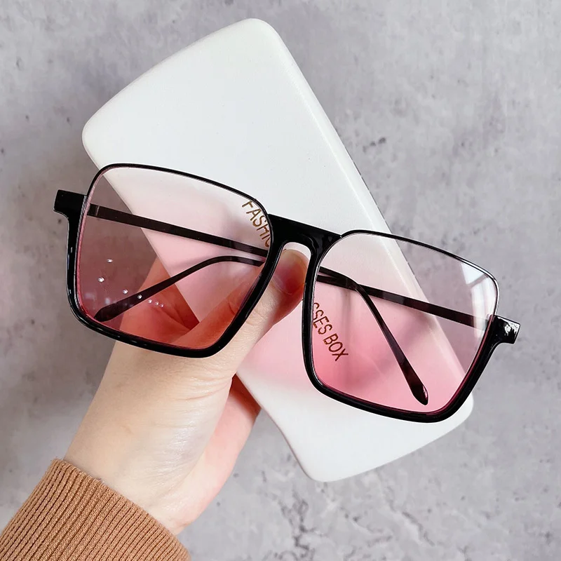 2024 Fashion Women Oversized Sunglasses Luxury Brand Gradient Blusher Pink Lens Classic Sun Glasses Men Big Frame Eyewear UV400