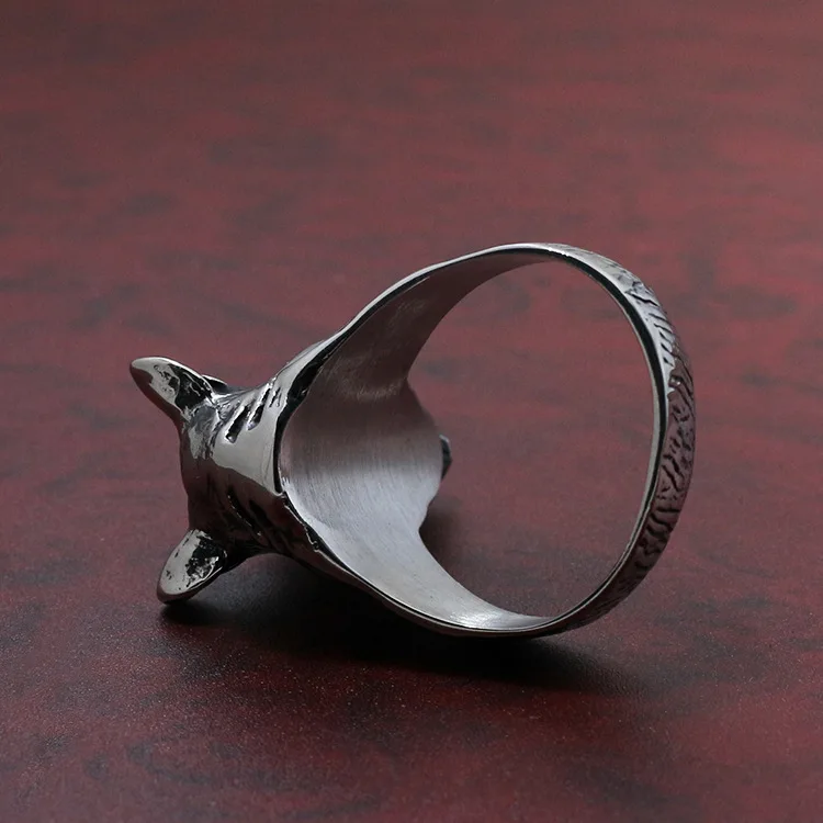 Titanium Steel Rhino Ring Animal Jewelry Open Ring Outdoor EDC Punk Accessories Tools