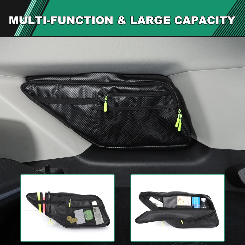 Used for Great Wall Tank 400 trunk window storage bag, rear trunk storage bag accessories, car organizer, carbon fiber pattern