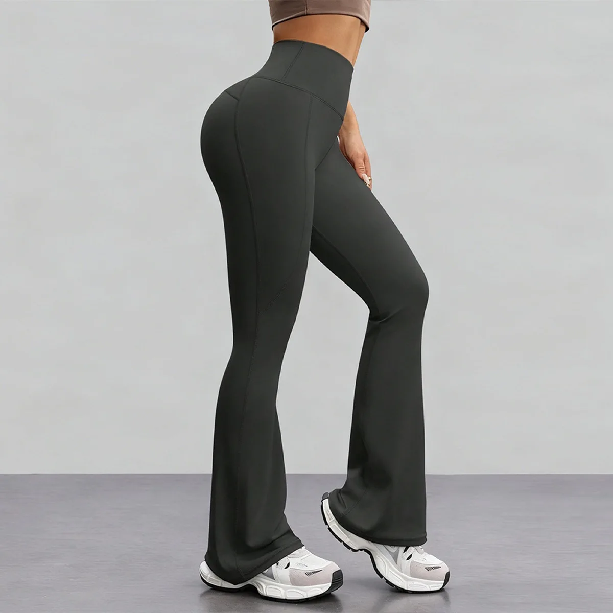 Women High Waist Flared Yoga Pants Soft Stretch Butt Lifting Bootcut Leggings Tummy Control Gym Workout Running Sports Trousers