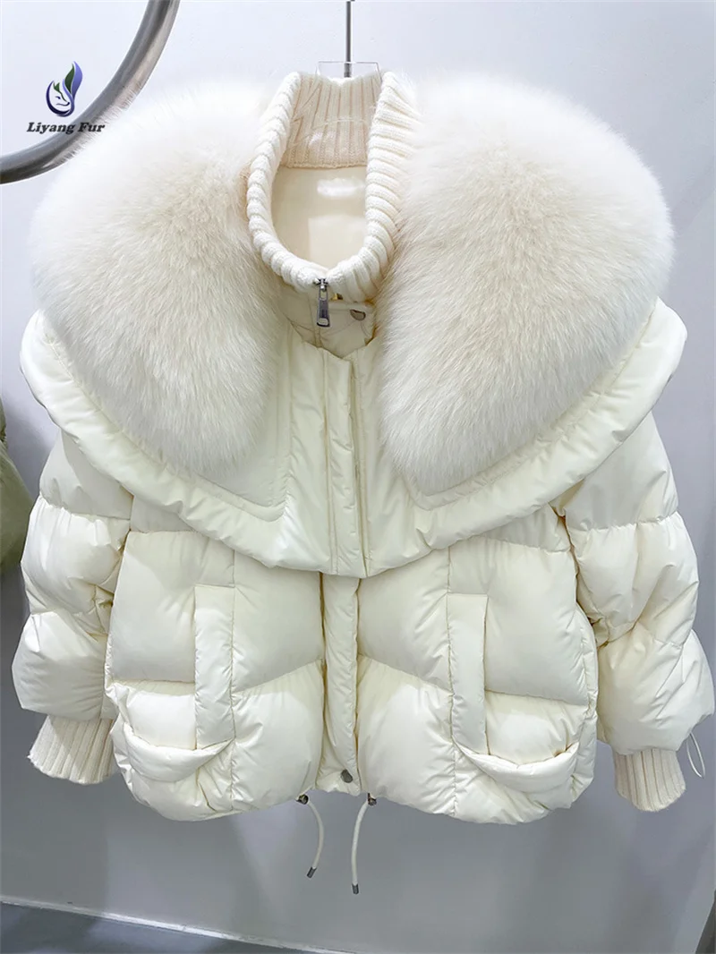 Chaqueta de plumón de pato para mujer, Abrigo acolchado de plumas de burbuja, cálido, moda de invierno, venta al por mayor