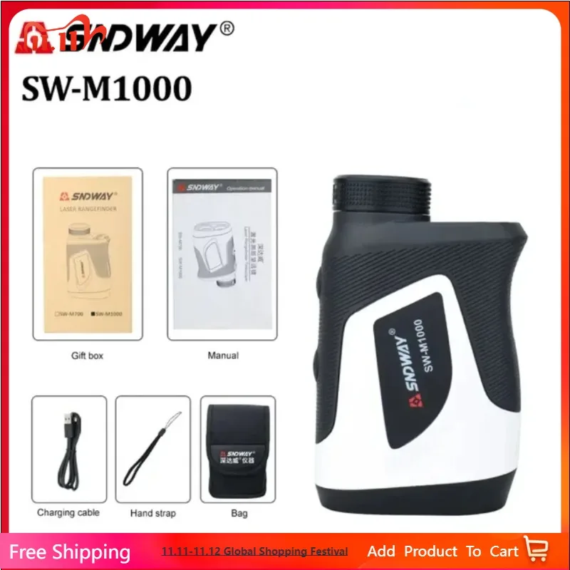 

SNDWAY SW-M1000 Distance Measuring Telescope Outdoor Golf Specific Laser Rangefinder 1000M Telescope Handheld High-precision