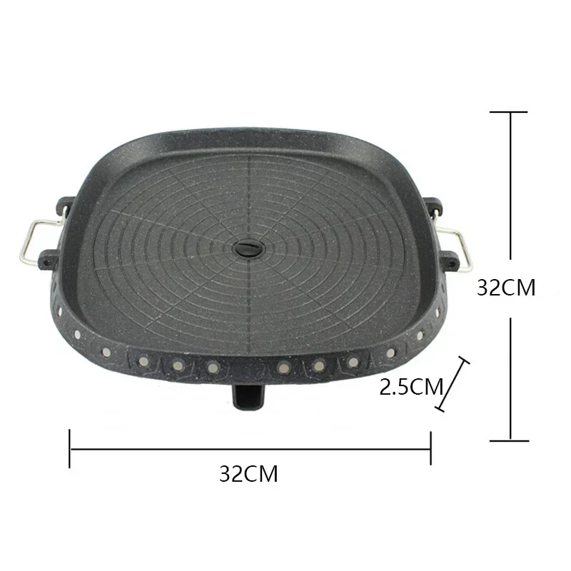 3 Shape 32cm Korean Maifan Stone Grill Pan Non-stick Portable Household Outdoor BBQ Plate Smokeless Aluminum Tray Hot New