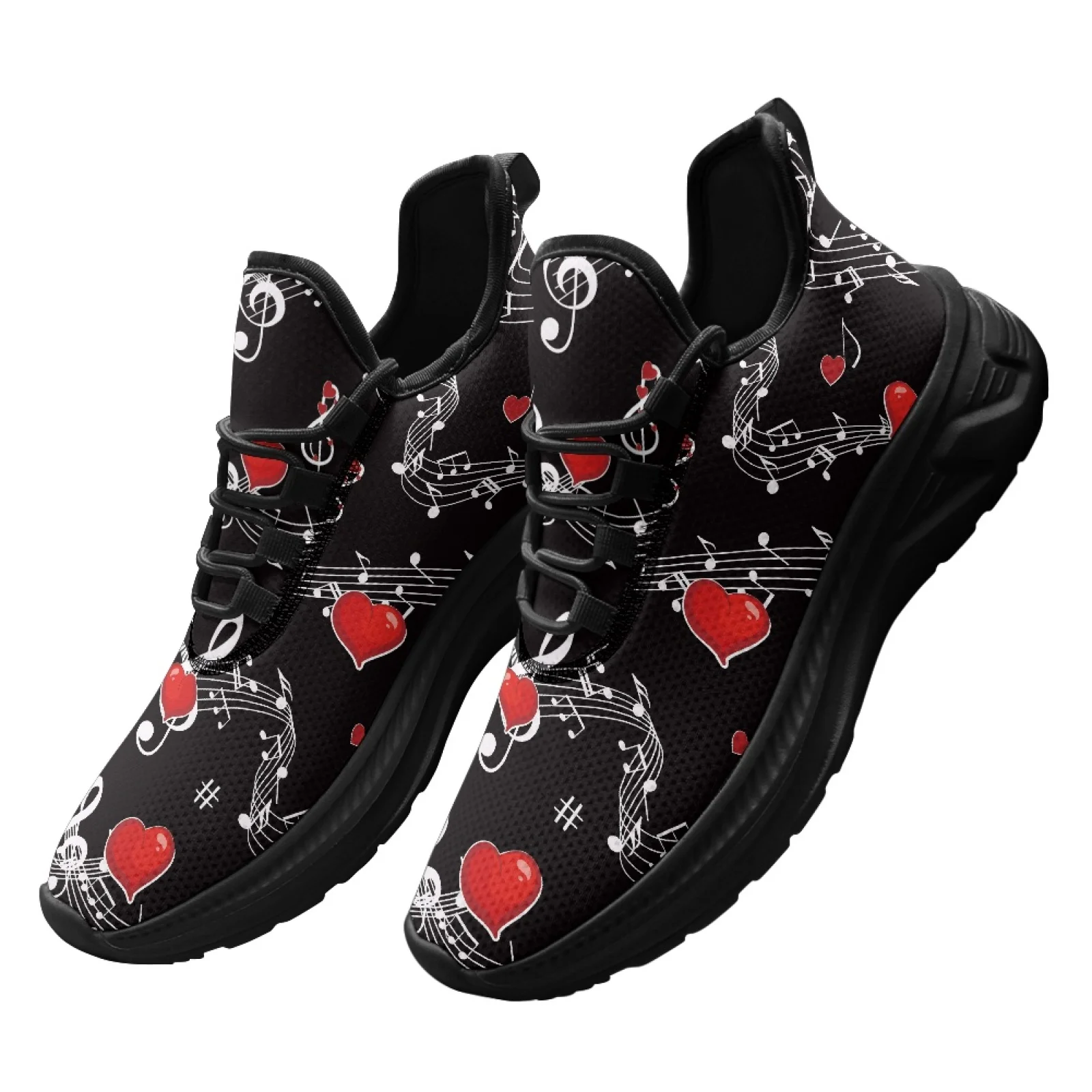 PENSTROLL Mesh & EVA Lightweight Sports Footwear Lace Up Men's Sneakers for Mens Daily Wear Music notes