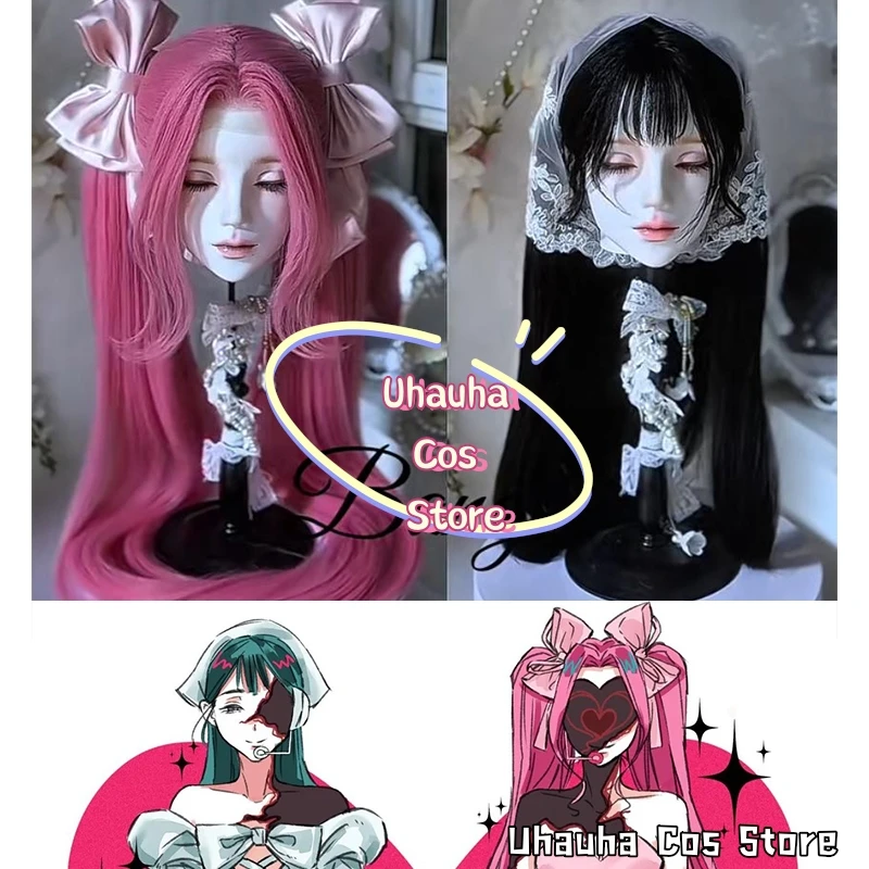 Perruque de cosplay CR7.24*Alien Stage Zombie Stage Sua Mizi avec dessus de tête en cheveux de personnage d'anime pour Comic Con, Halloween, et fêtes costumées