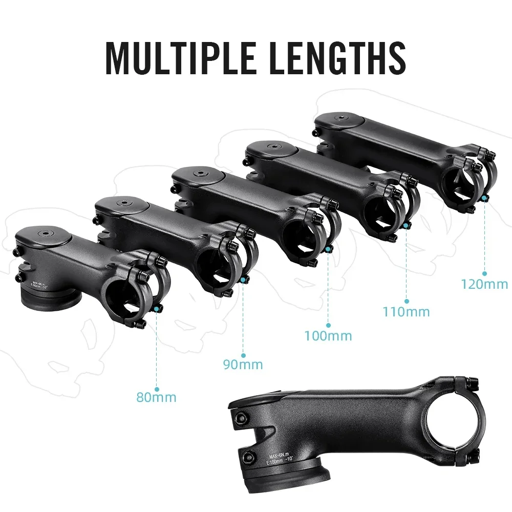

RYET Bike Stem 31.8mm 35mm 80-120mm 3D Forged Alloy MTB Road Bicycle Handlebar Stem with Aero Spacers for Racing Cycling