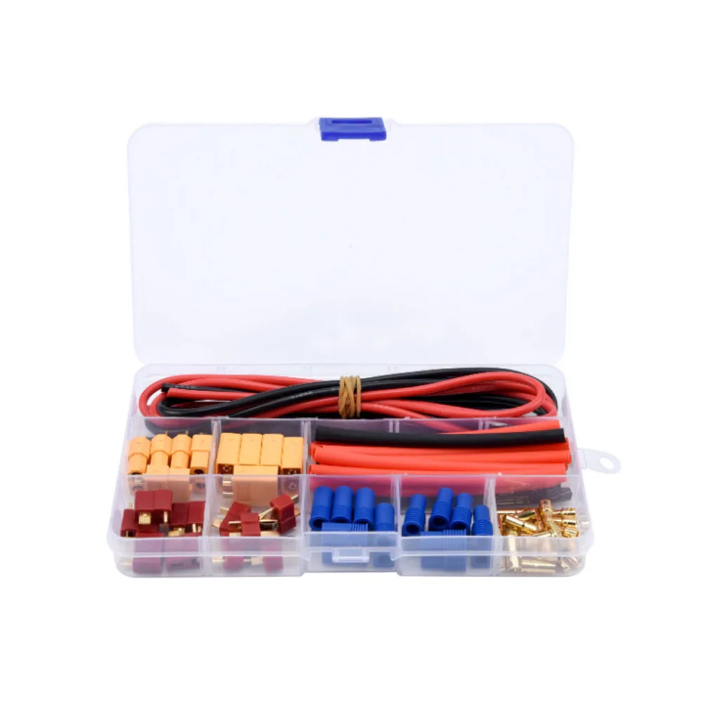 Deans T Plug EC3 XT60 Male / Female Connector 14AWG Silicone Wire Heat Shrink Tubes for RC FPV Drone Car Lipo Battery