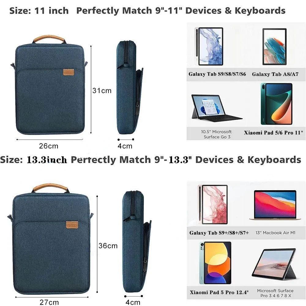 Custodia per Laptop bag11, custodia per Notebook da 13 pollici per samsung Galaxy Tab S7 FE Plus A8 S6 Xiaomi Pad 5 Pro custodia per Pad Redmi