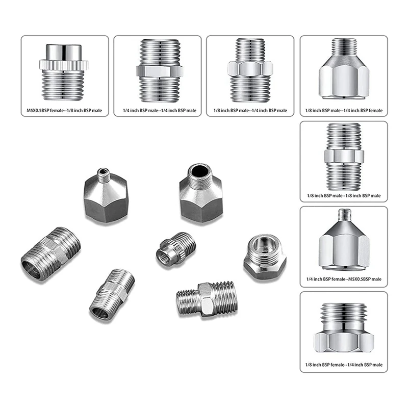 

13Pcs Adapter Set, Quick Release Disconnect Couplers, Fitting Connector Kit For Air Compressor, Hose