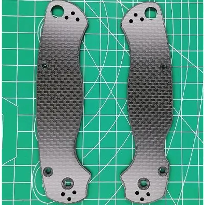 1 Pair Custom Made DIY Carbon Fibre Knife Handle Scales for Spyderco Paramilitary C81 MPCW2