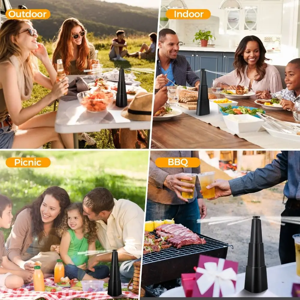 

Easy to Use Silent Fly Repellent Fan Battery Powered Hangable Fluttering Fan Reflective Soft Blades Table Fly Fan Picnic Table