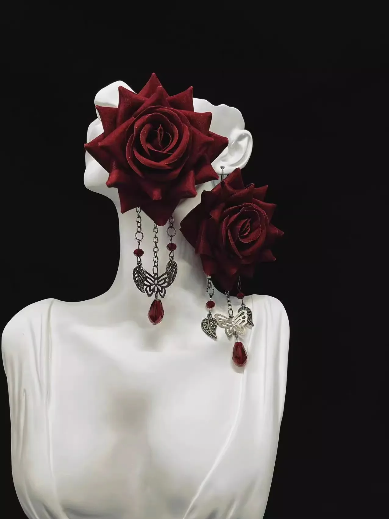 Original Lolita Subkultur Brosche JK Hot Girl Halloween Temperament Schmetterling Ohrringe Rose Blume Dark Gothic Rose Haarspange