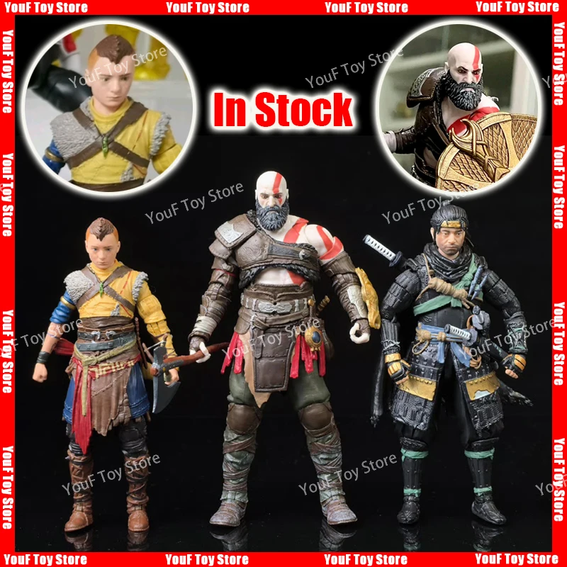 In Stock Spin Master Atreus Kratos God Of War 5 Ps 1/12 Anime Action Figure Statue Collection Model Doll Kid Toy Birthday Gift