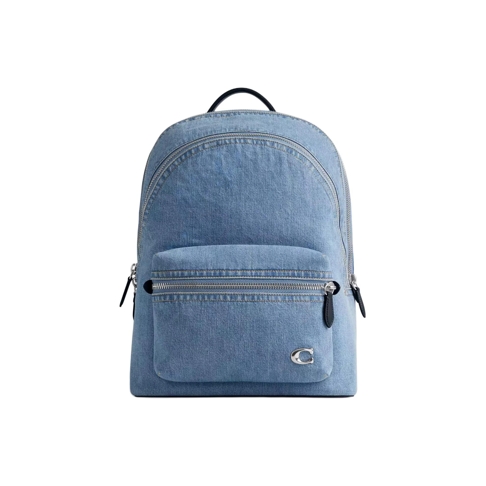 COACH Charter Denim With Refined Calfskin Backpack Large Men's Indigo CR764-WSA