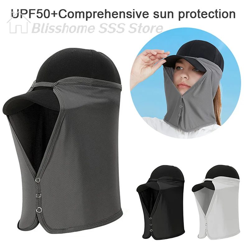 【S】Quick-Drying Fishing Cap Face Neck Sunshade  Cap UV Protection Visor Headwear for Outdoor Sports Golf Hiking