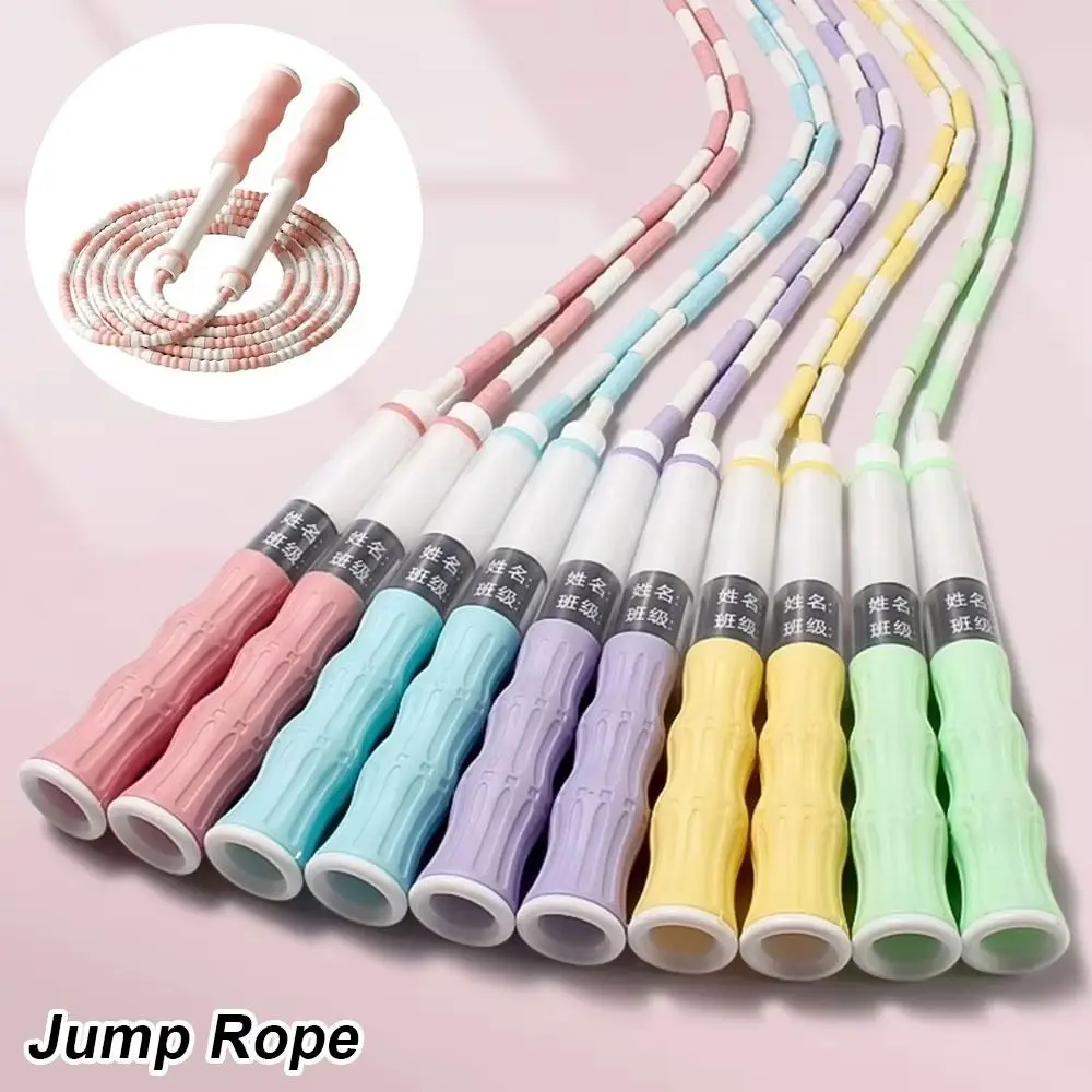 1Pcs Durable Skill Jumping Jump Rope 2.8M PVC Training Rope Soft Beaded Segmented Fitness Gym Rope for Beginners Adult Children