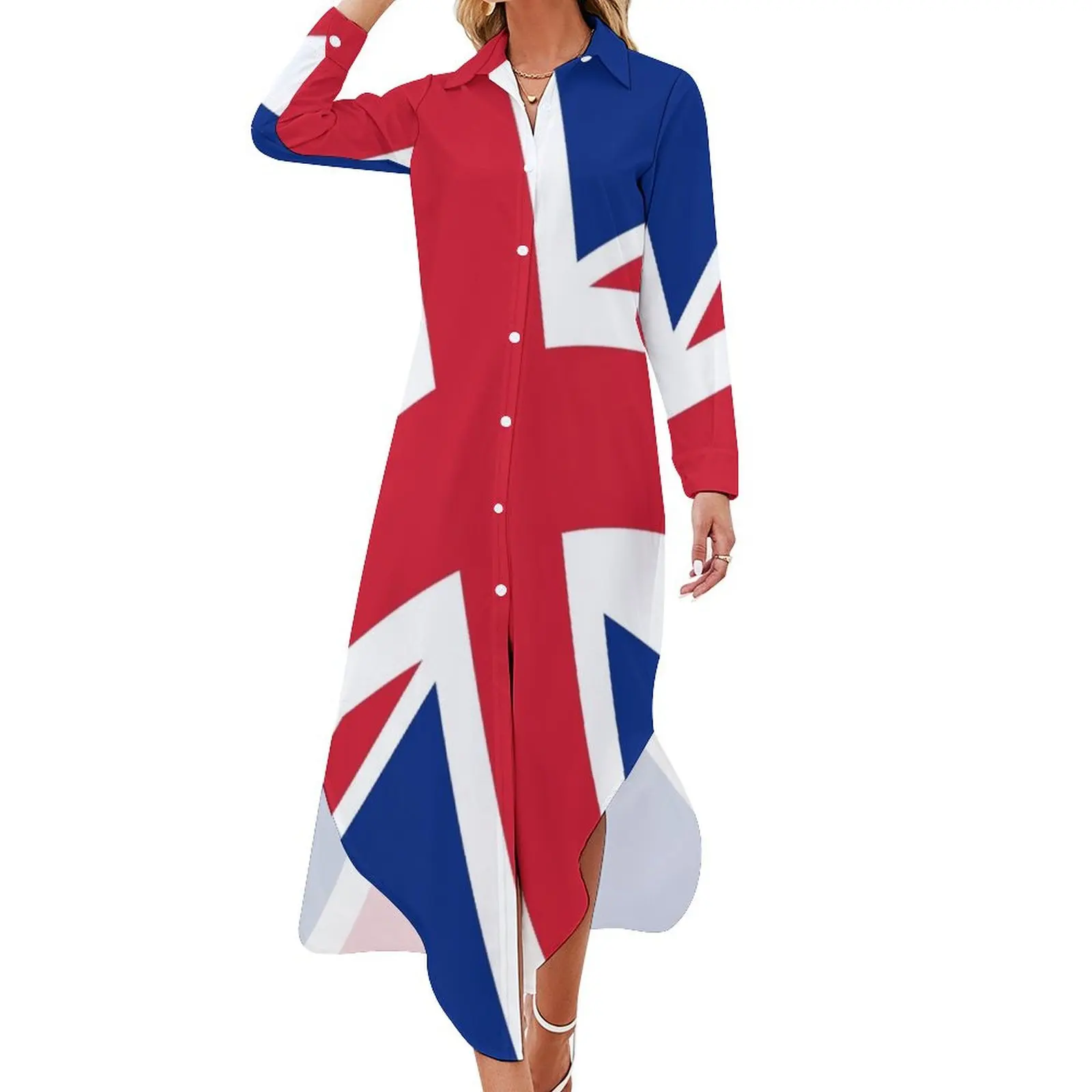 

Diagonal state of the Union - Jack that is :) Long Sleeved Shirt Dress elegant women's sets bandage dress