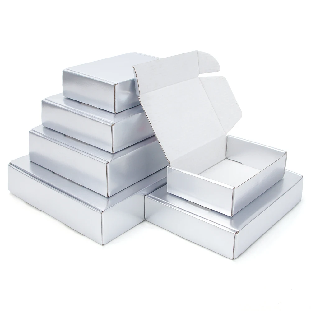 5/pcs Silver carton color packaging gift box wig blank 3-layer corrugated carton