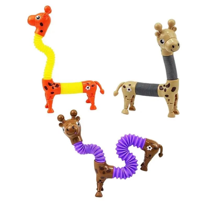 

Retractable Giraffe Pop Tubes Cartoon Animals Stretching Spring Tube Toy Stress Relieve Toys Adult Kids Squeeze Fidget Toy