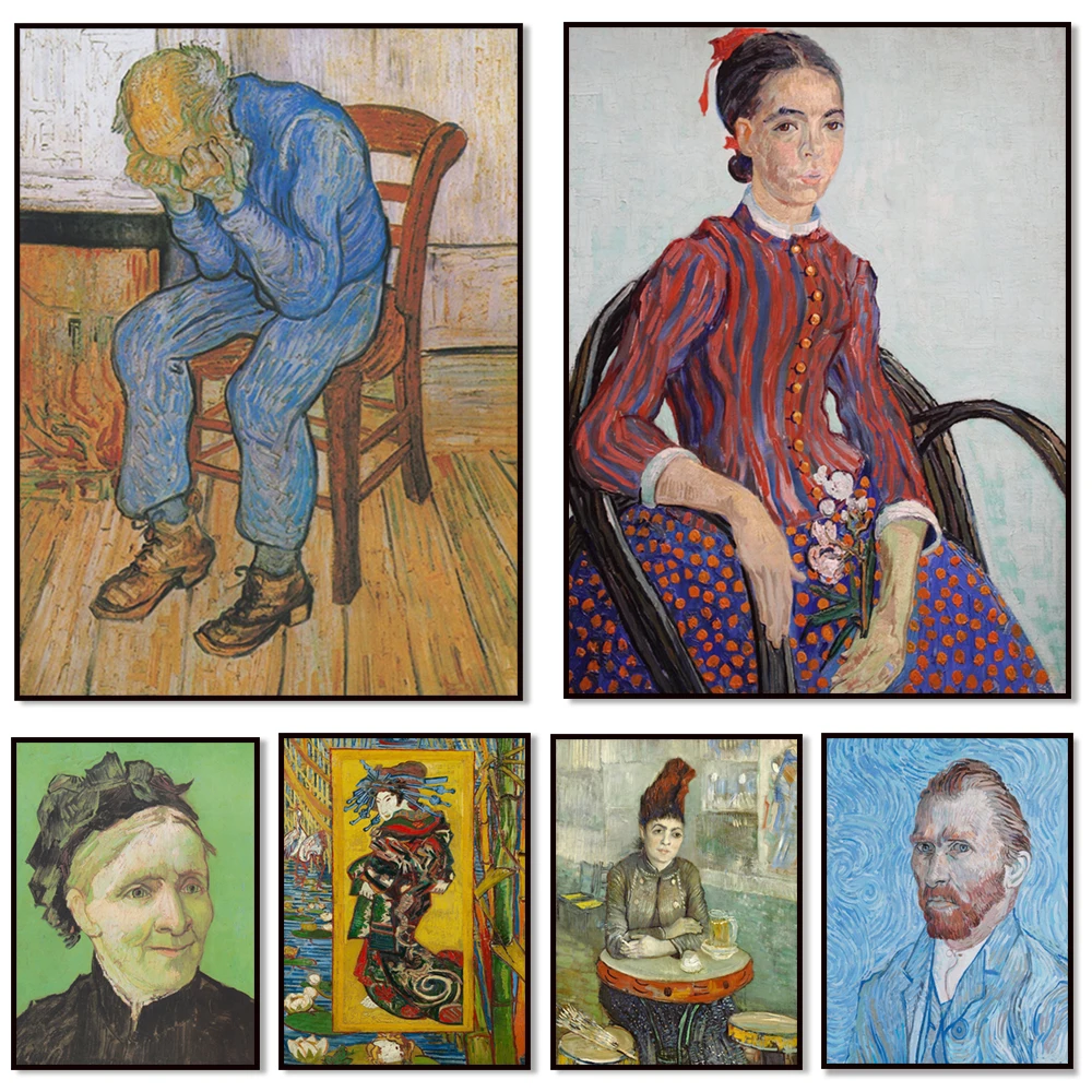 Portrait of Van Gogh's Mother, Self-Portrait, Vincent Van Gogh Agostina Segatori at Le Tambourin Art Print Poster