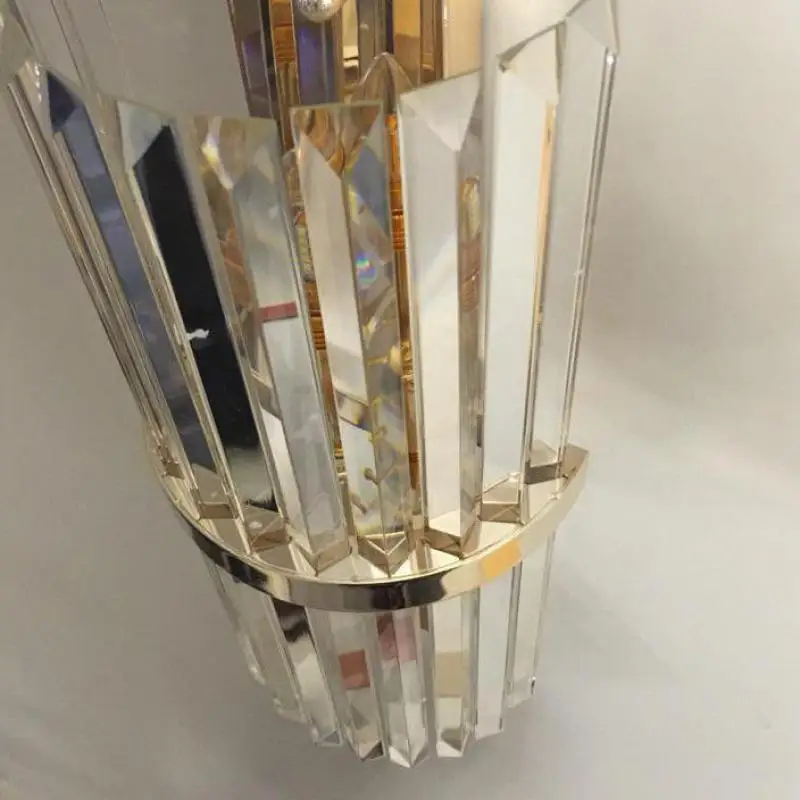 Gold/Chrome LED Long Crystal Bar Wall Sconce Large Indoor Mirror Light for Living Room Parlor Foyer Balcony Home Decor lighting