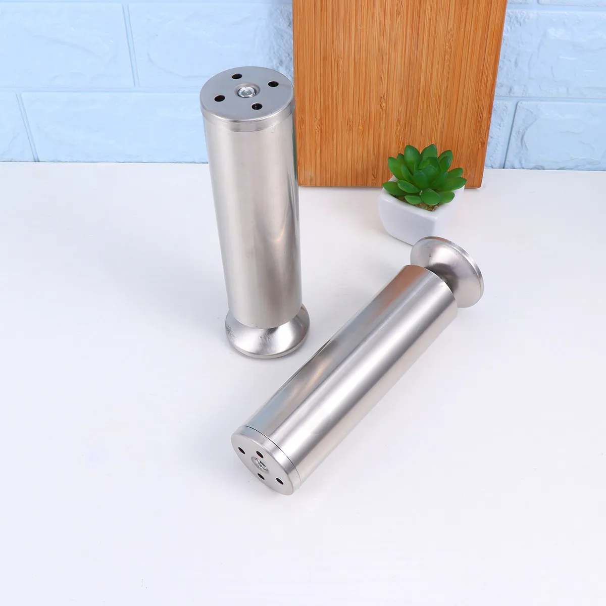 

4Pcs Stainless Steel Adjustable Furniture Leveler Legs for Cabinet Table Chair Bookshelf Vacuum Coated Rustproof Non-Slip Height