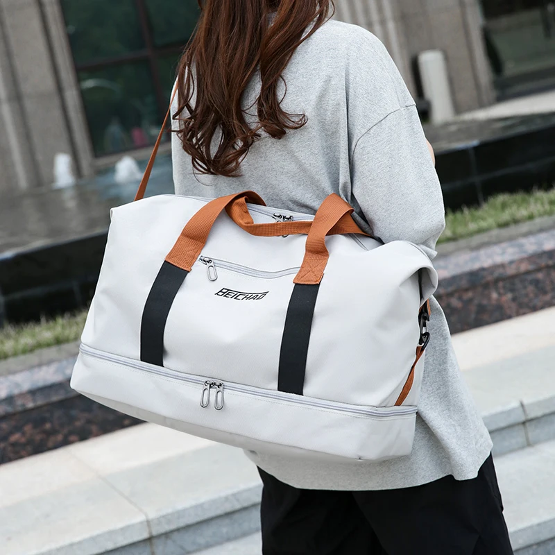 

Gym Travel Bags Large-Capacity Luggage Dry-Wet Separation Sports Fitness Shoulder Bag Short-Distance Travel Handbags for Women