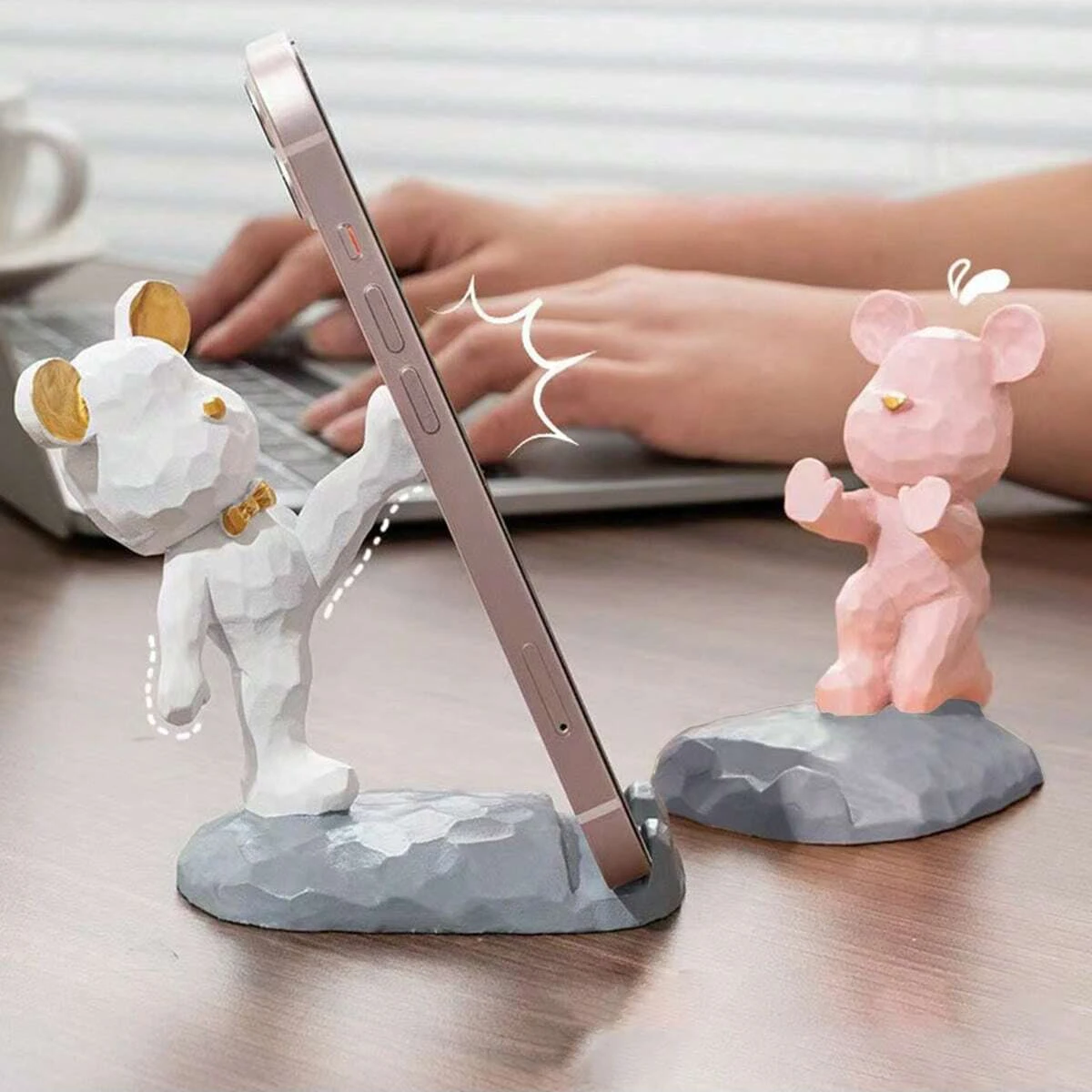 Cartoon Bär Telefon Tablet Ständer 1PC Faul Halterung Hause Desktop Dekoration Ornament für Sichern Drama
