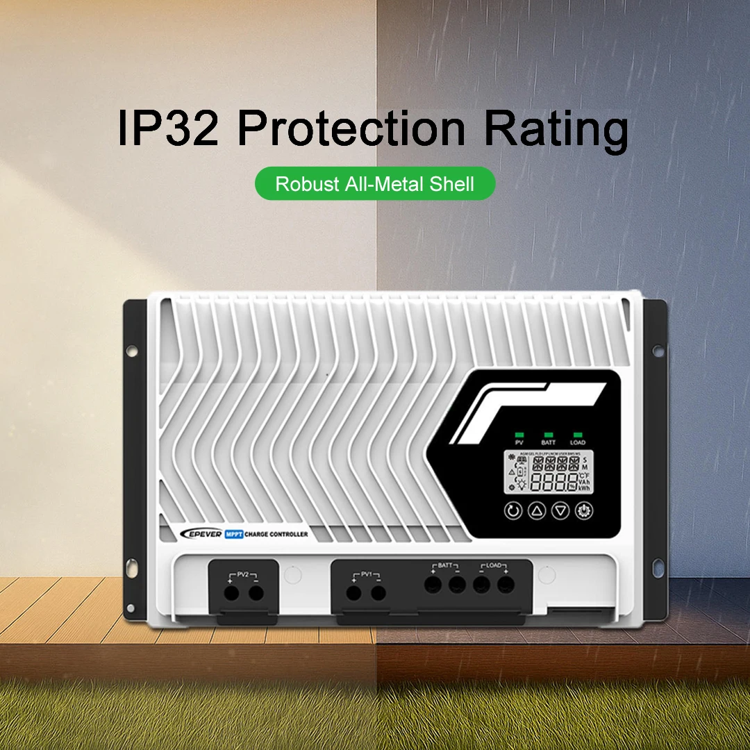 

Контроллер заряда солнечной батареи EPEVER 75A 80A 100A MPPT Контроллер 12/24/48 В постоянного тока IP32 Водонепроницаемый Поддержка записи данных в реальном времени