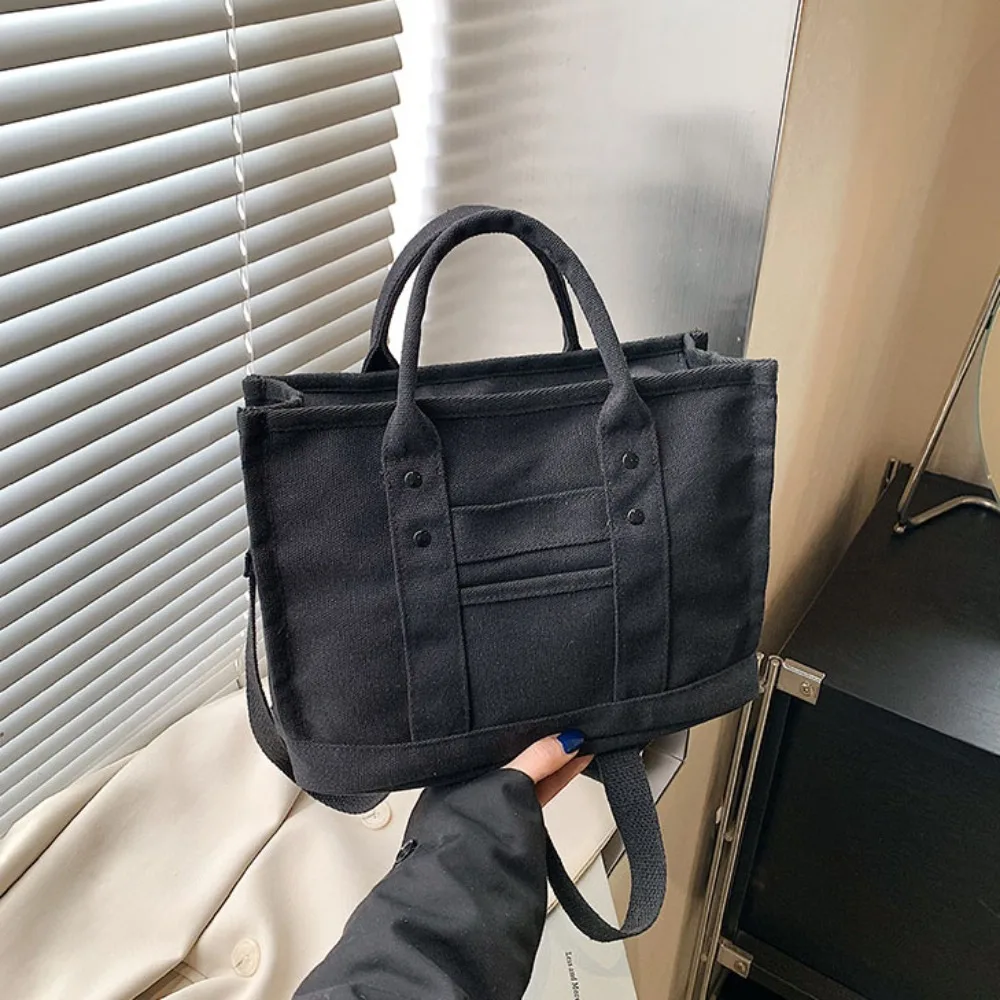 

Холщовая сумка через плечо с несколькими карманами, сумка на молнии, сумка через плечо в японском стиле, универсальная однотонная большая вместительная сумка на каждый день