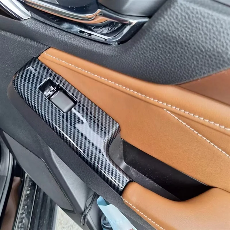 

НОВАЯ панель подъема окна автомобиля, кнопка переключения, накладка для Isuzu MU-X MUX 2022 2023, аксессуары RHD из углеродного волокна