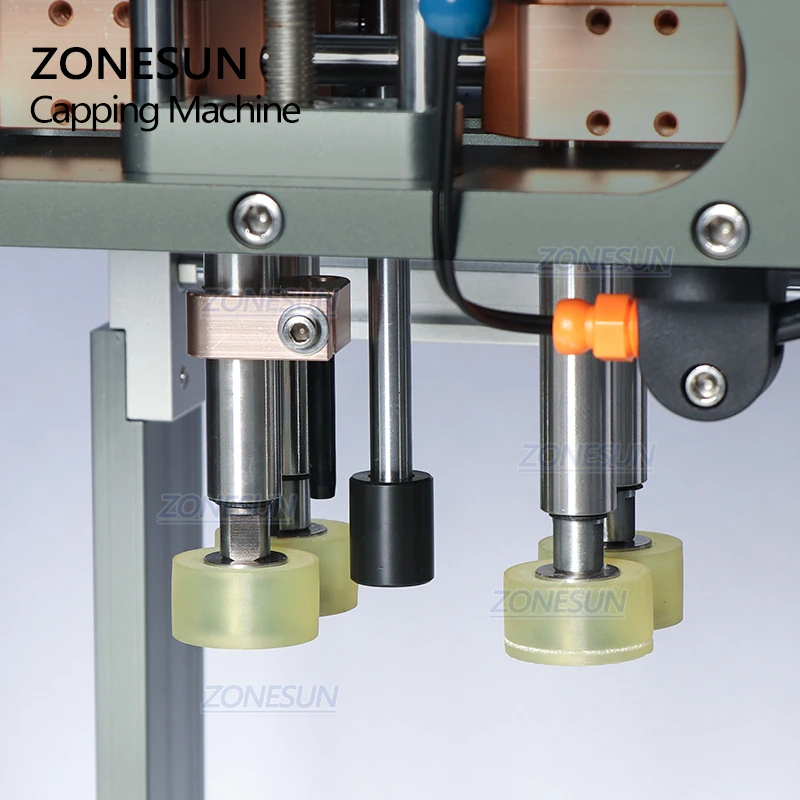 ZONESUN Semi Automatic Cosmetics Beverage Glass Spray Bottle Plastic Caps Screw Capping Machine For Conveyor Belt