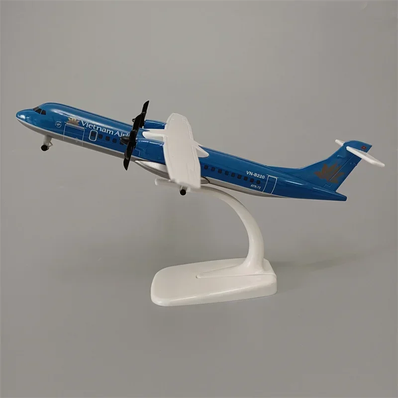 Modelo fundido do avião do metal com rodas e hélices, companhias aéreas de Vietname, ATR, Malásia, CEBU, PINOS, ar ATR, liga, 20cm