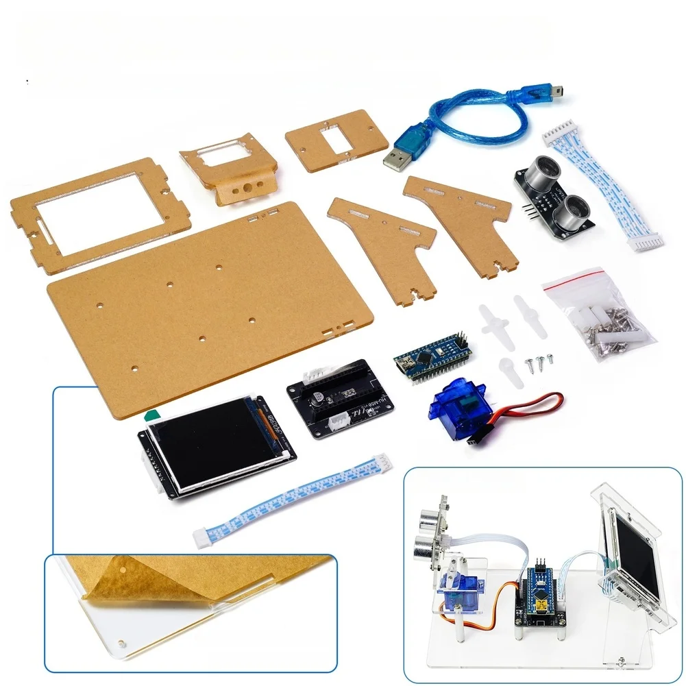 Sound Wave Scanner Kit with For nano For v3.0 Microcontroller Board Supporting C C++ Code for Maker Communities