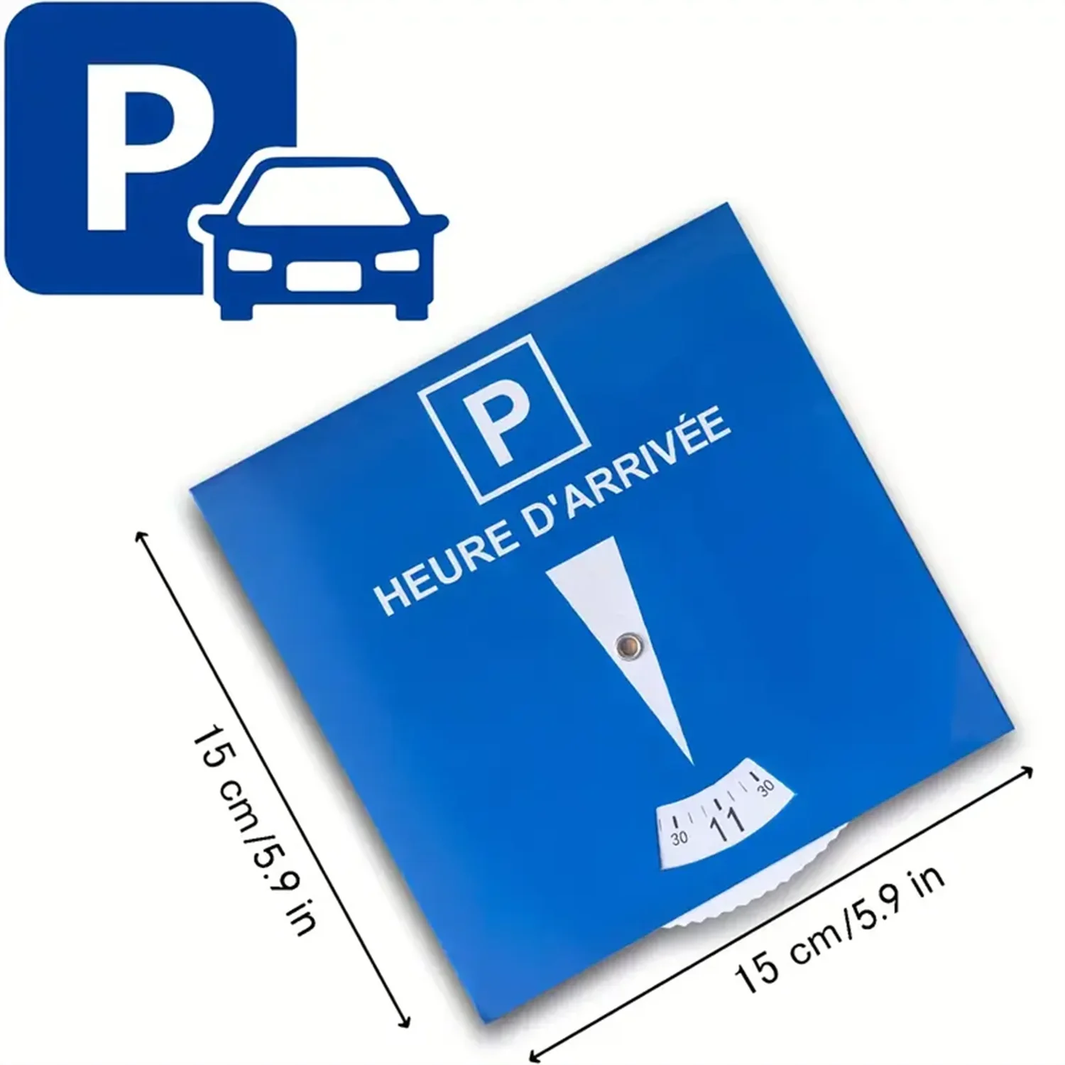 Blue Parking Disc Paper Parking Permits with 'P' Symbol And Measurement Markings for Vehicle Parking Permit Disc 15×15cm
