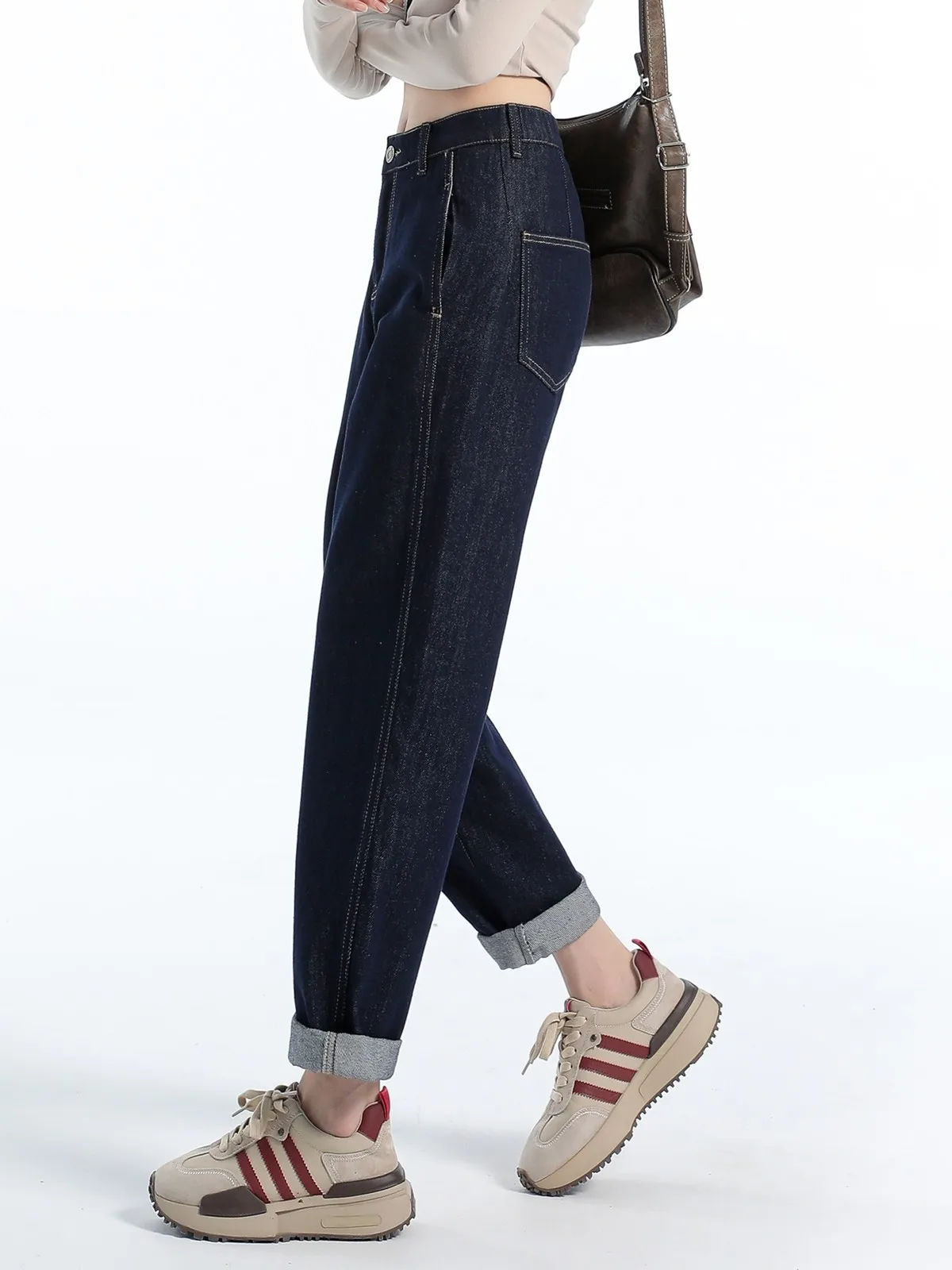 ZHISILAO Vintage High Waist Harem Jeans Women Casual Ankle-length Denim Pants Streetwear 2024