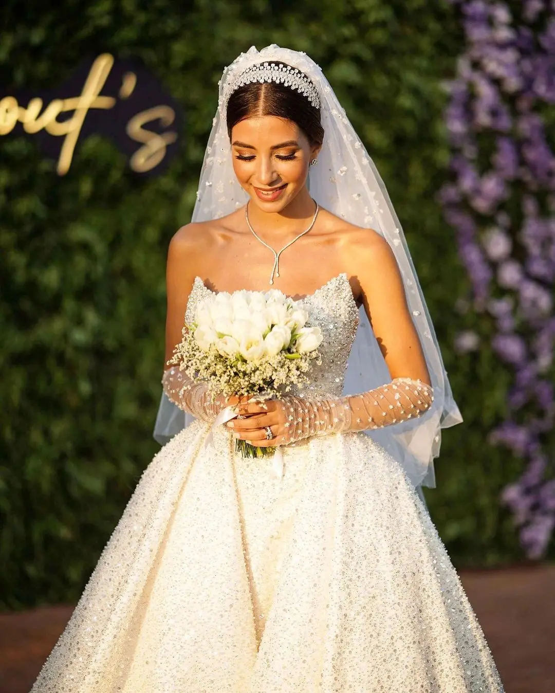 Exquisito vestido De Novia De Sirena sin tirantes, lentejuelas, cuentas De perlas, Vestidos De Novia hechos a medida