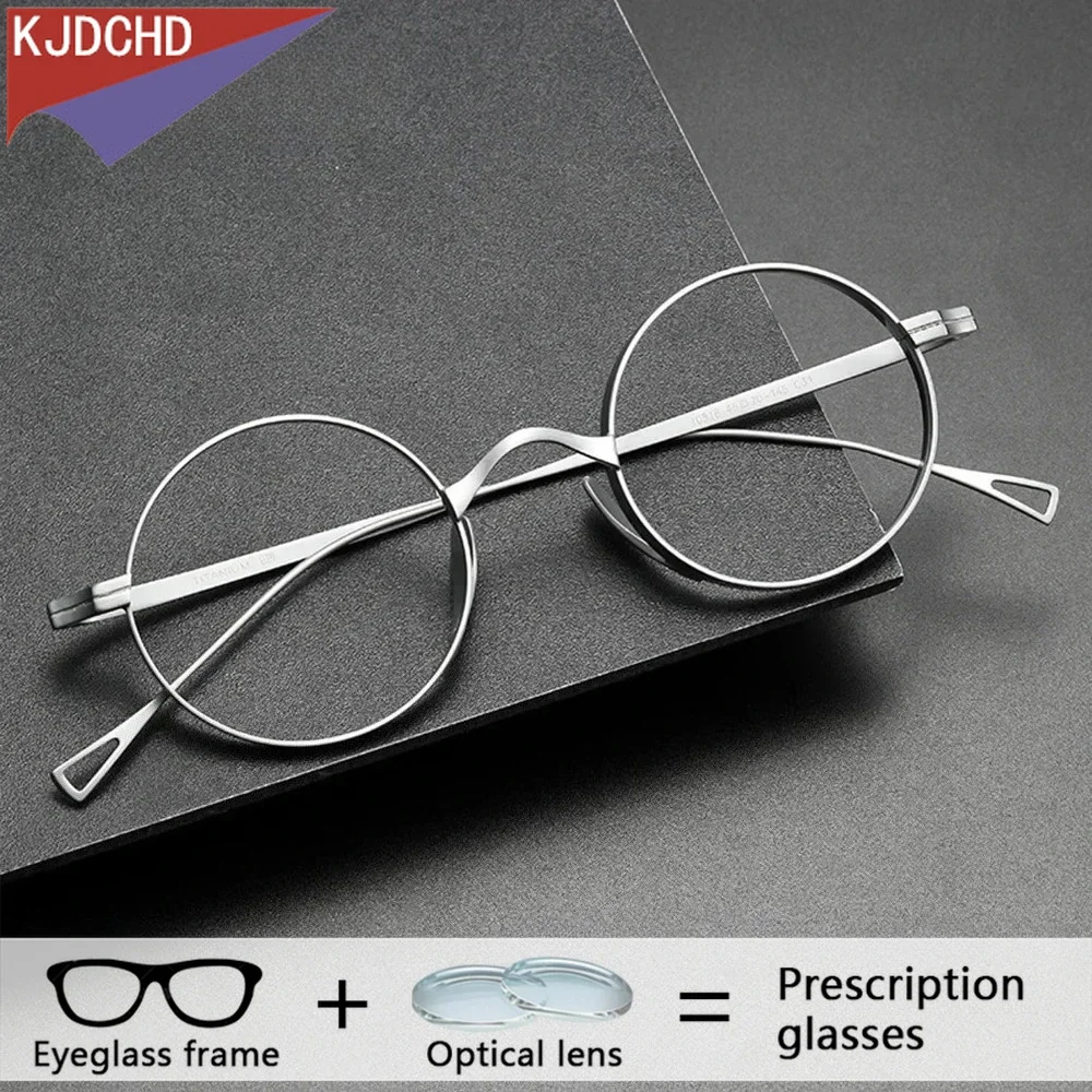 

Round Titanium Progressive Glasses Vintage Multifocal Prescription Spectacles High Myopia Men Bifocal 1.74 Optical Eyeglasses