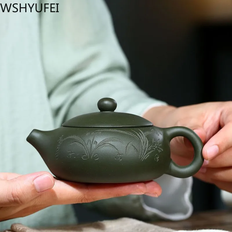 

Chinese Yixing Tea pot Purple Clay xishi Teapot Beauties Handmade kettle Boutique Tea set customized Gifts Authentic 170ml