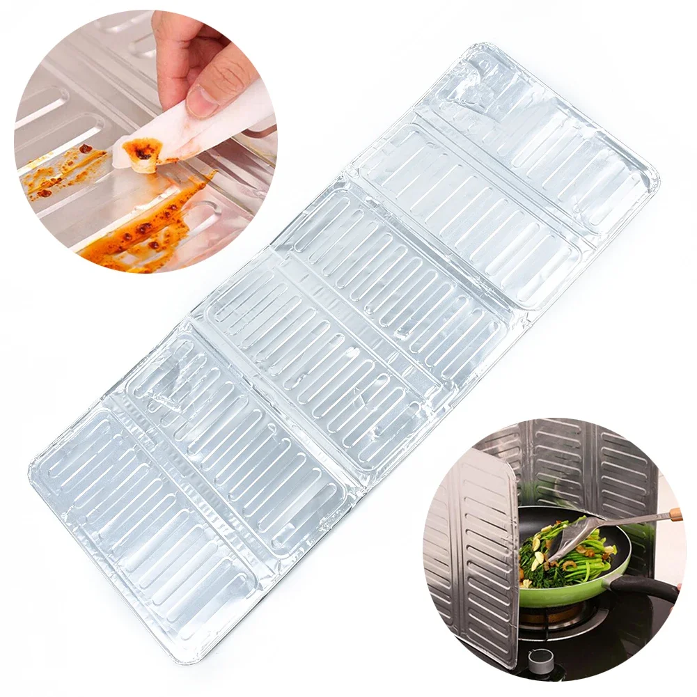 Non-stick Oil Splash Guard Silver Foil Removable Cooking Frying Stove Kitchenware Oil Oil-Proof Gas Brand New Hot