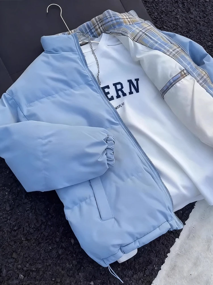 

Cleanfit Thiened, теплый морозостойкий хлопковый джет с воротником-стойкой, мужской бомбер, пальто с хлебом, верхняя одежда, синяя молодежная мода