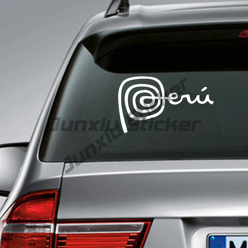 

Peru Logo Vinyl Art Sticker Car Window Decor, Peruvian Sign Peruano Laptop Decals