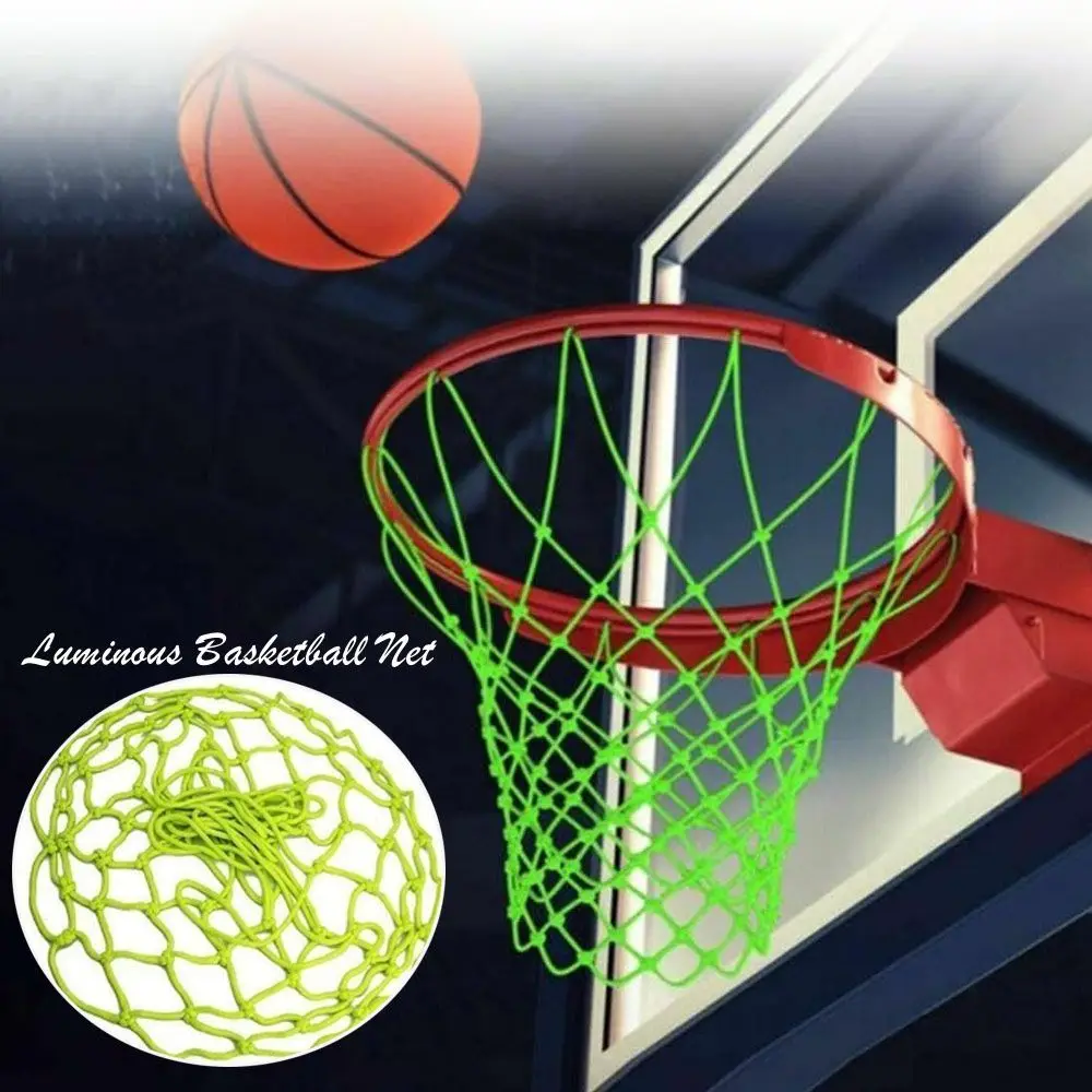 New Design Nylon Glow Basketball Net Standard Size 12 Loops Nightlight Basketball Net Durable Easy to Install Light-Up Hoop Net