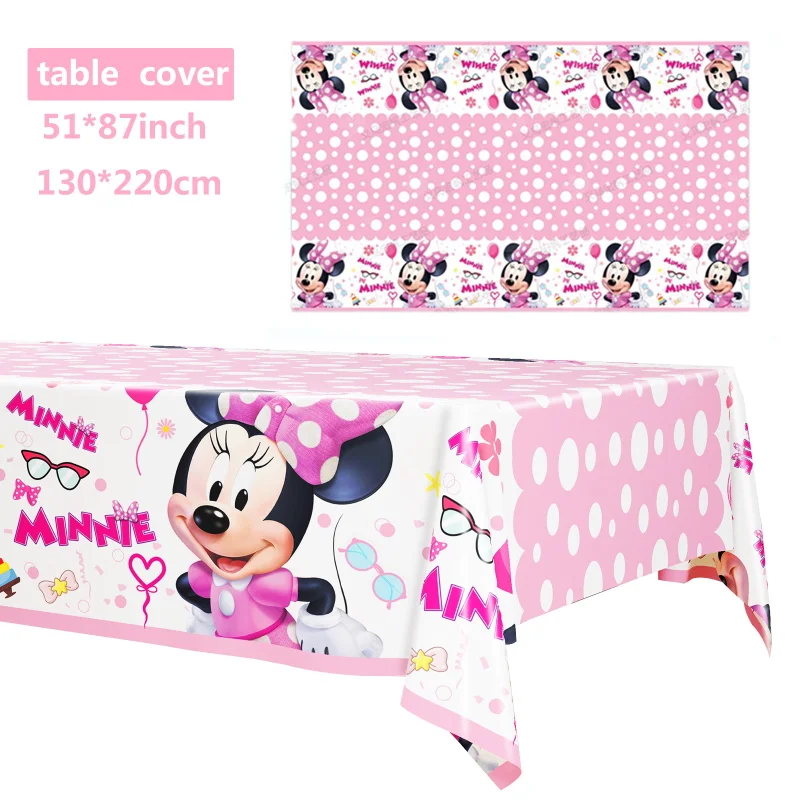 Minnie Mouse Birthday Party Decorations Supplies Fink Disposable Tableware Card Gif Bag Foil Balloon Backdrop Decor Baby Shower