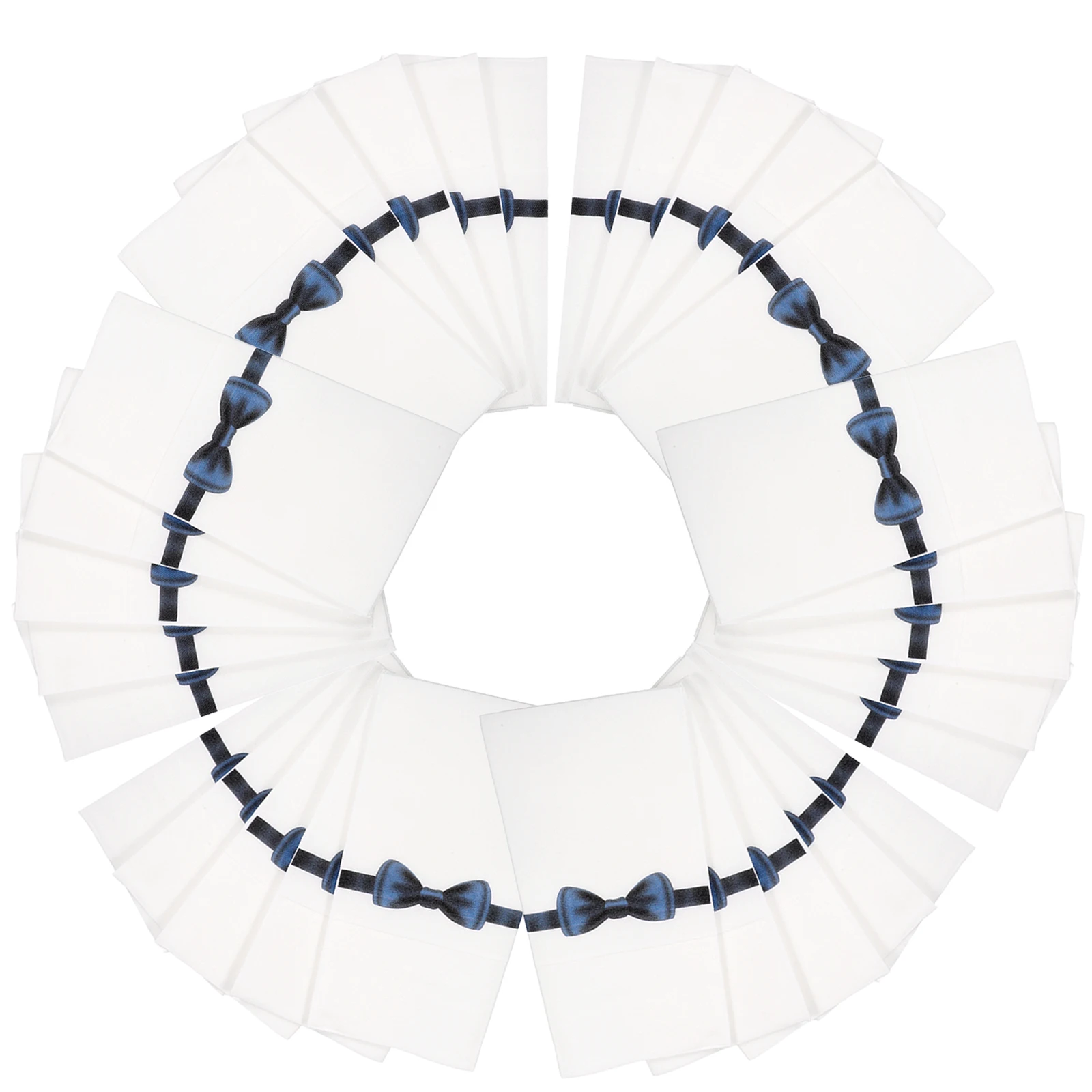 

50pcs Knife Fork Napkin Paper Bow Print Tableware Packaging Disposable For Restaurant Hotel Use Compact Foldable White Dinner