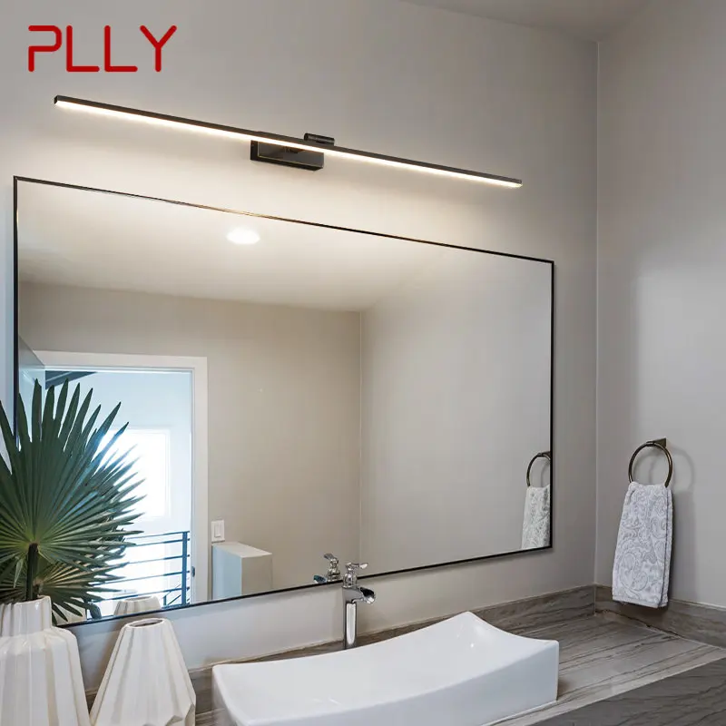 PLLY Contemporary Brass Vanity Fixture Mirror Front Light Led 3 Colors Bathroom Device Bath Makeup Wall Lamp