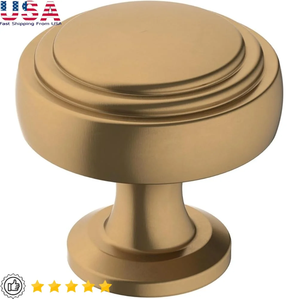 

Champagne Bronze Cabinet Knob 1-1/4 inch Durable Zinc Drawer Hardware Easy Installation Versatile Furniture Upgrade 1 Pack
