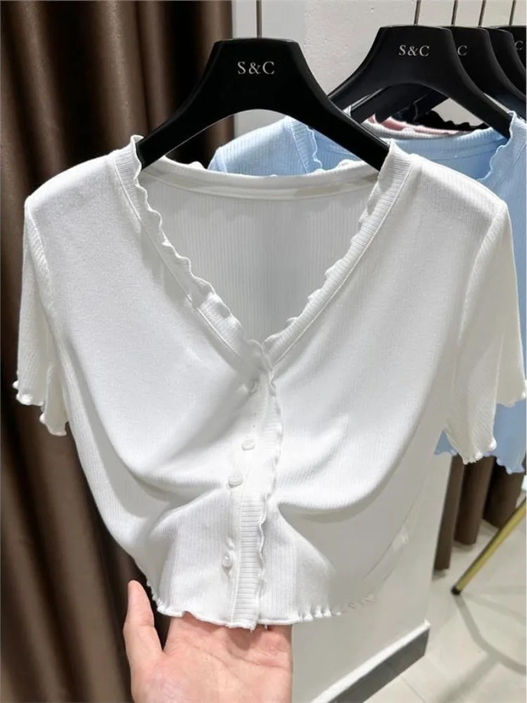 Modal oulder Wrap ort Sve Knitted Cardigan Women's Summer Outerwear Wood ain  ort Sle Collar Pin