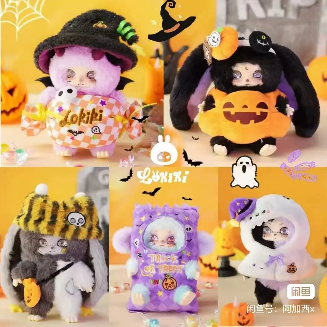 

Genuine Bestseller Cute Lokiki Pumpkin Skull Rabbit Come Trick And Treat Series Blind Box Collection Toys Halloween Gifts
